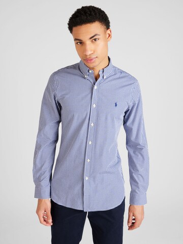 Coupe slim Chemise Polo Ralph Lauren en bleu : devant