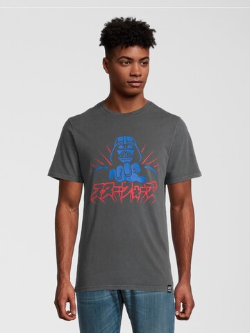 Recovered T-Shirt 'Star Wars Vader Japanese' in Grau: predná strana