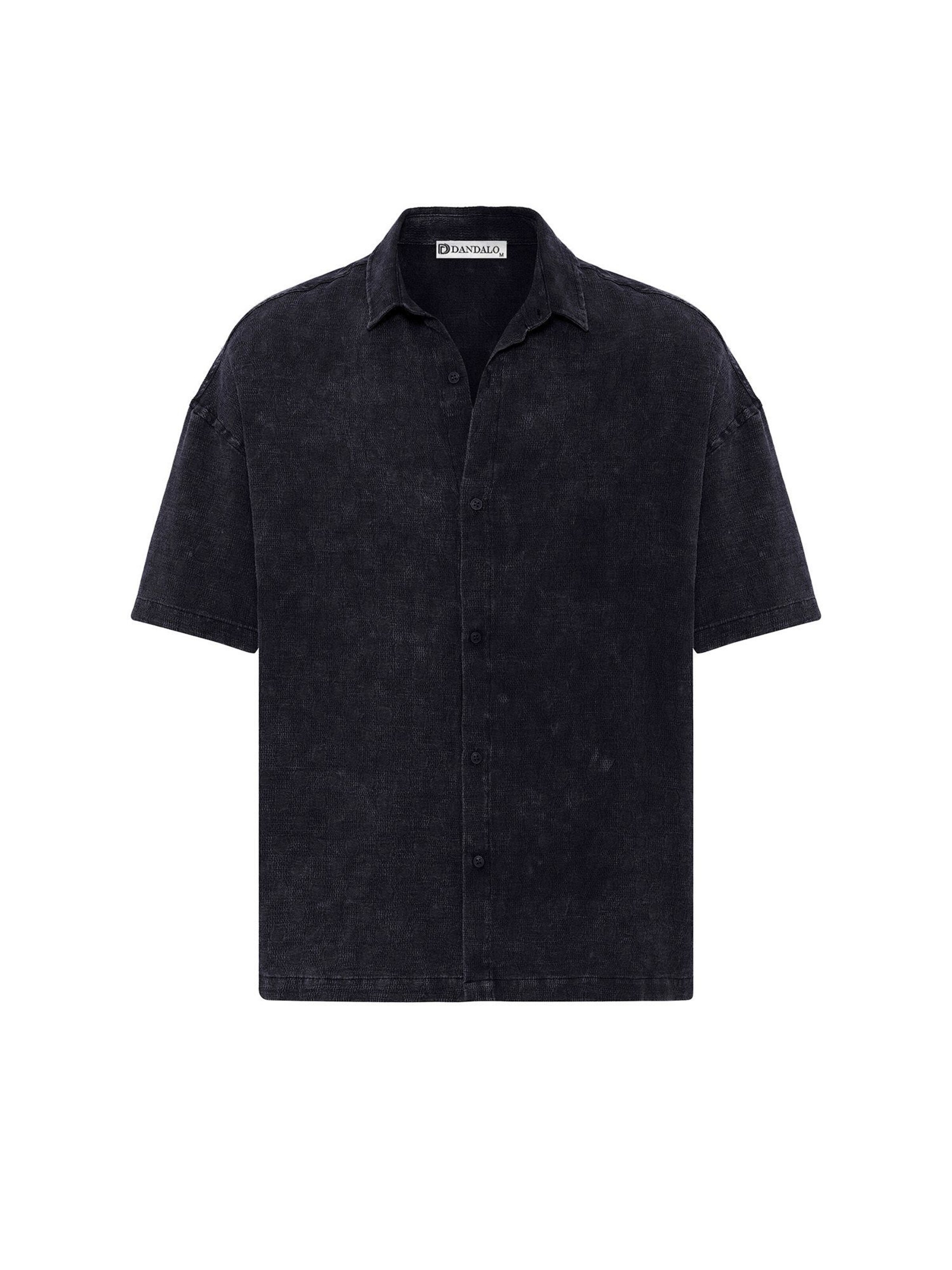 Dandalo Comfort fit Button Up Shirt in Black: front