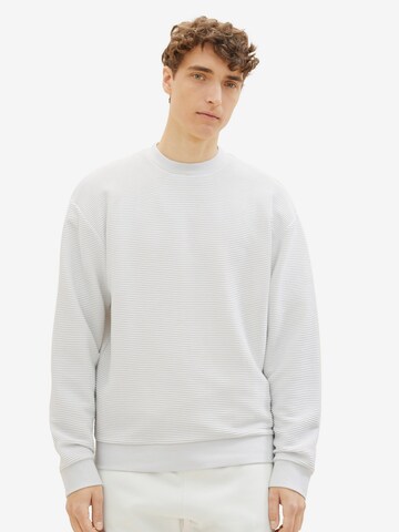 Sweat-shirt TOM TAILOR DENIM en blanc : devant