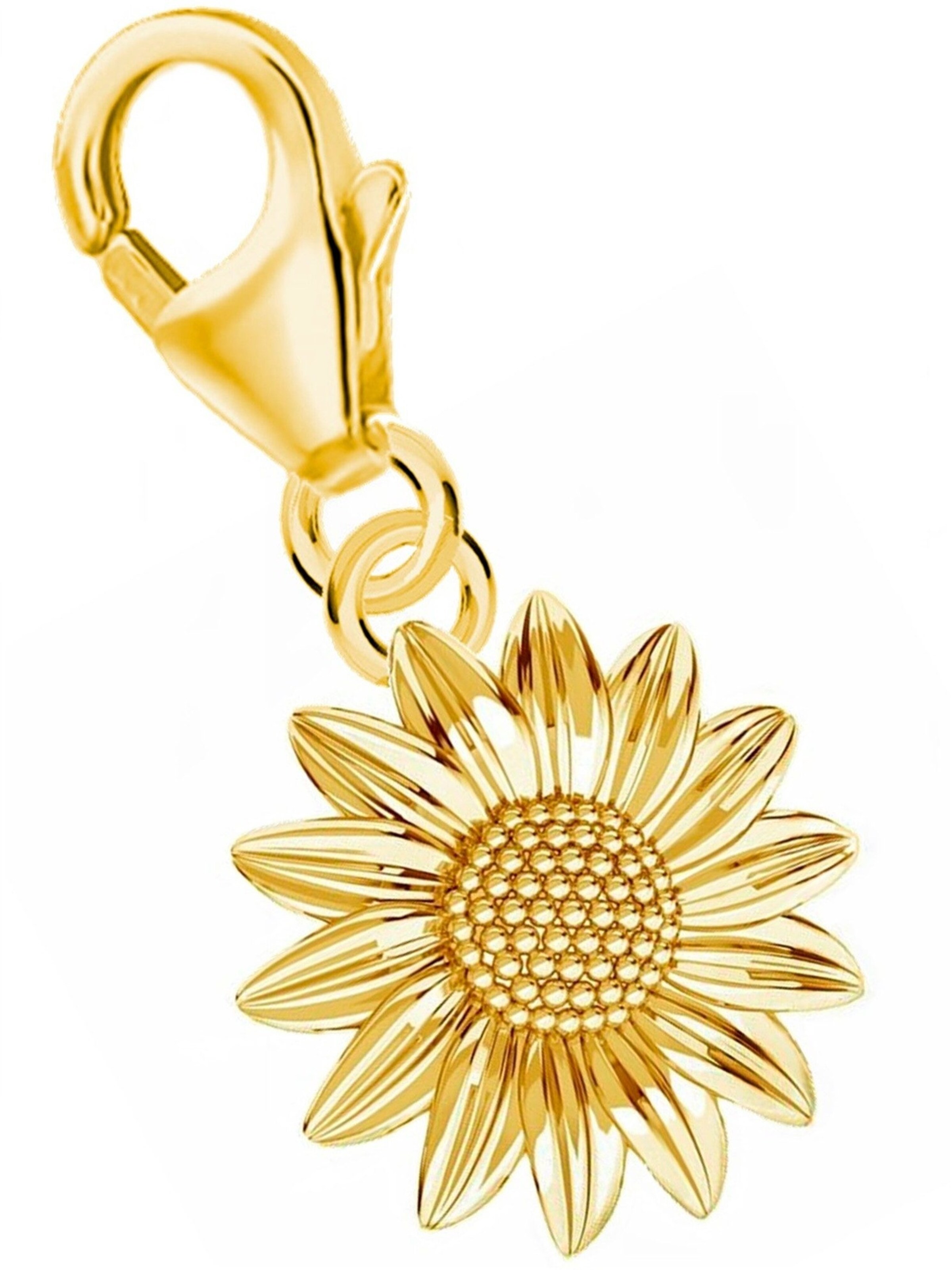 Goldene Hufeisen Pendant 'Sonnenblume' in Gold: front