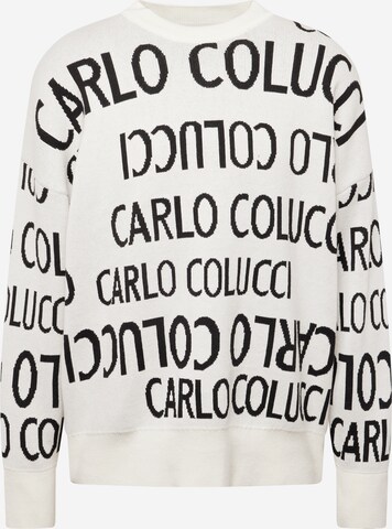 Pull-over Carlo Colucci en blanc : devant