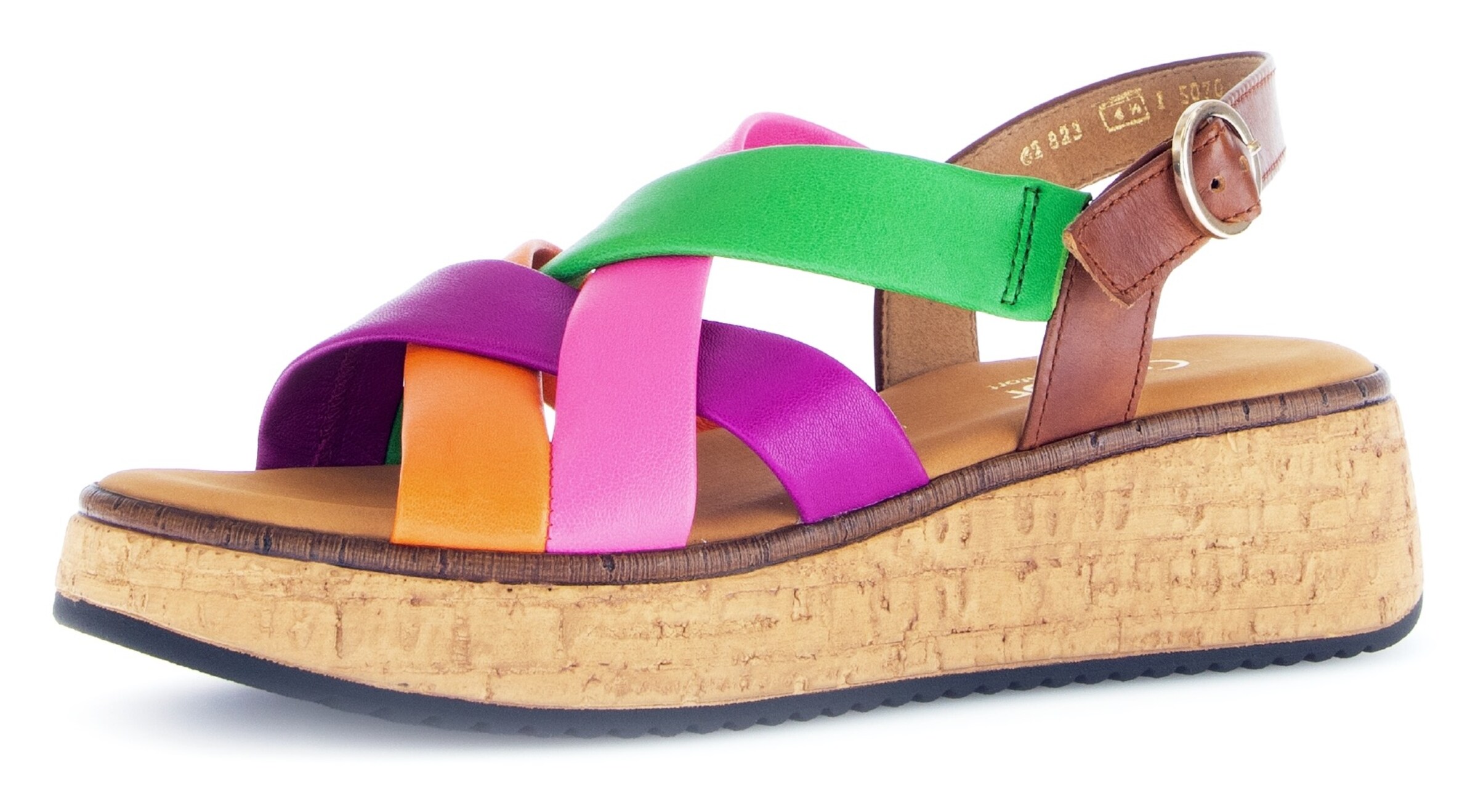 GABOR Sandale in braun / hellgrün / lila / orange, Produktansicht