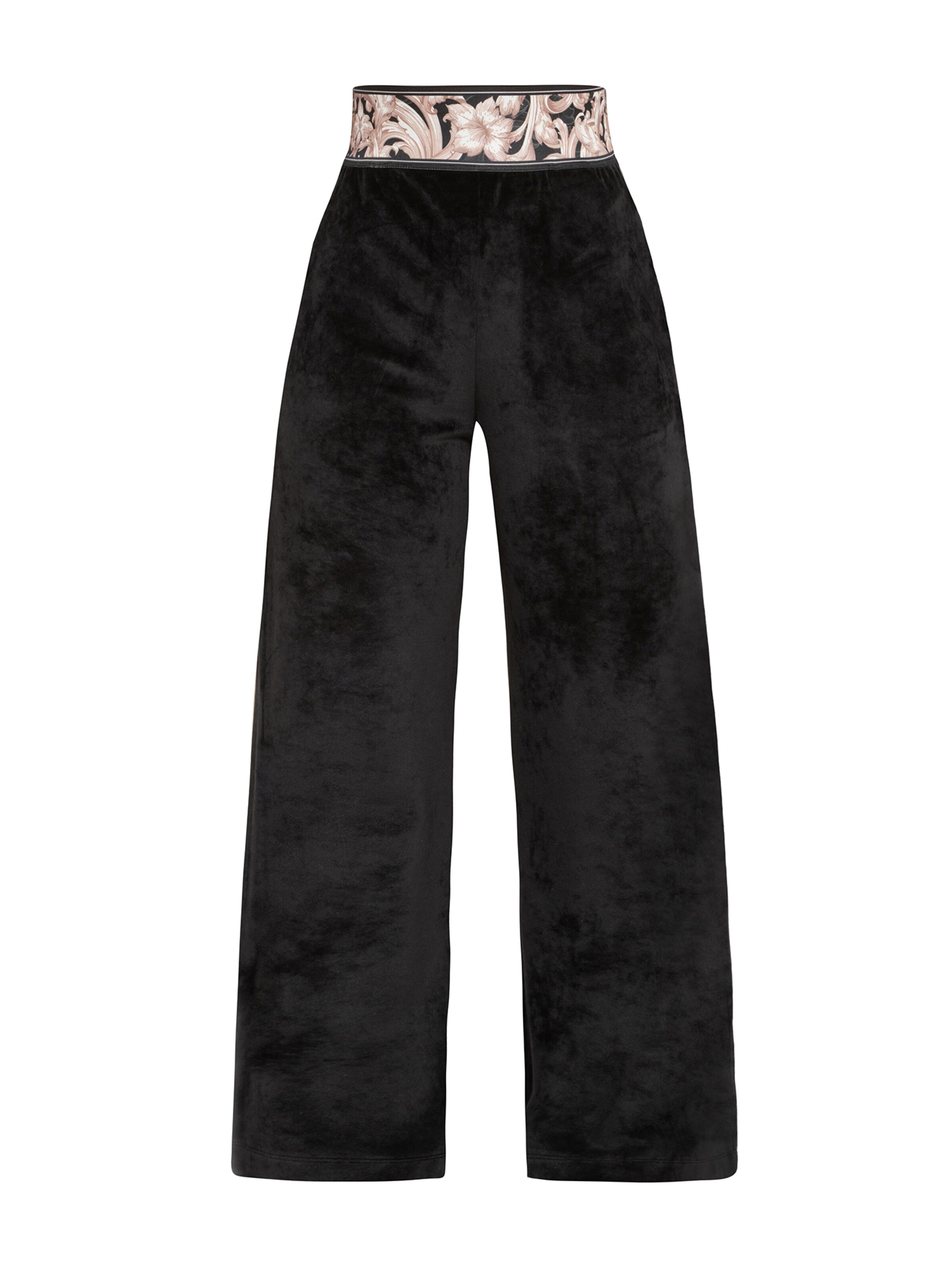 JIORO Wide leg Broek 'ESSENTIALS' in Zwart: voorkant
