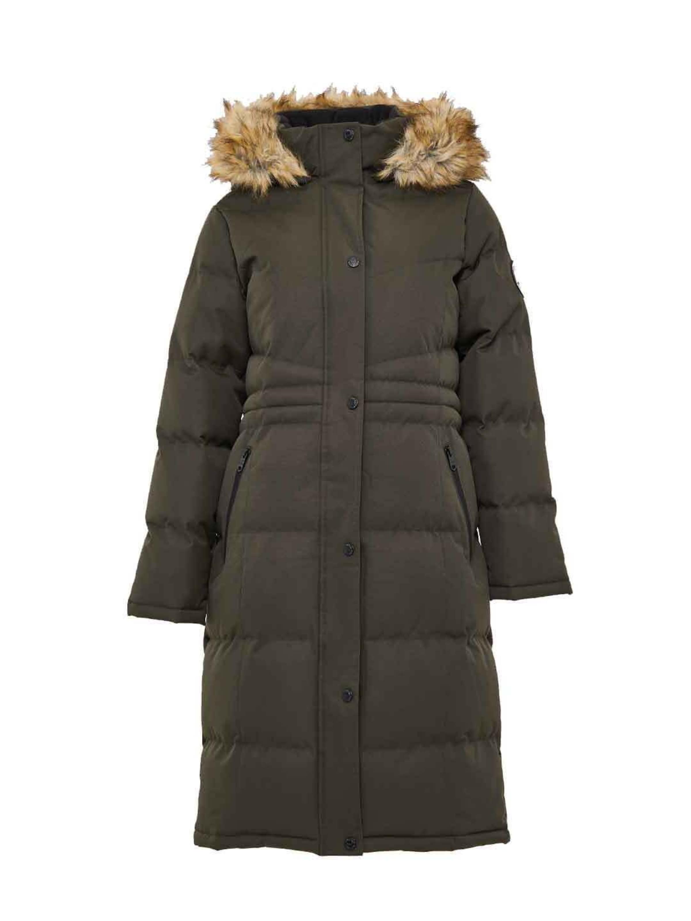 Threadbare Winter coat 'Arnie' in Green: front