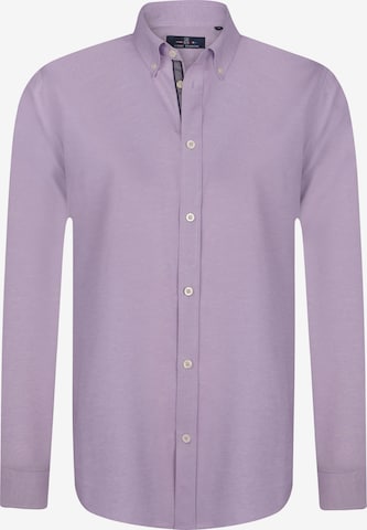 Jimmy Sanders Regular fit Button Up Shirt in Purple: front