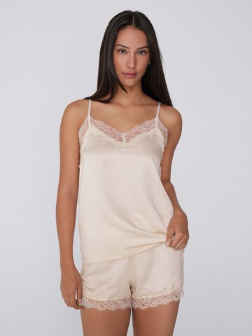 Tezenis Pajama Shirt in Beige: front