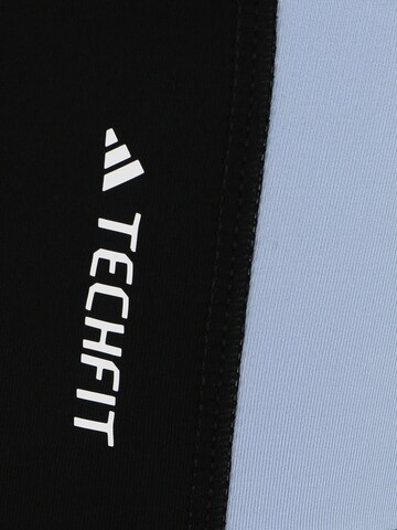 ADIDAS PERFORMANCE Skinny Sportovní kalhoty 'Techfit Colorblock' – černá