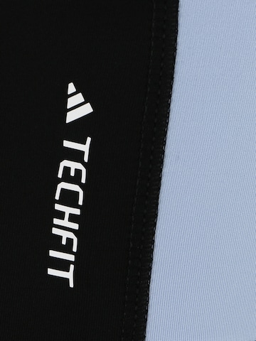 ADIDAS PERFORMANCE Skinny Παντελόνι φόρμας 'Techfit Colorblock' σε μαύρο