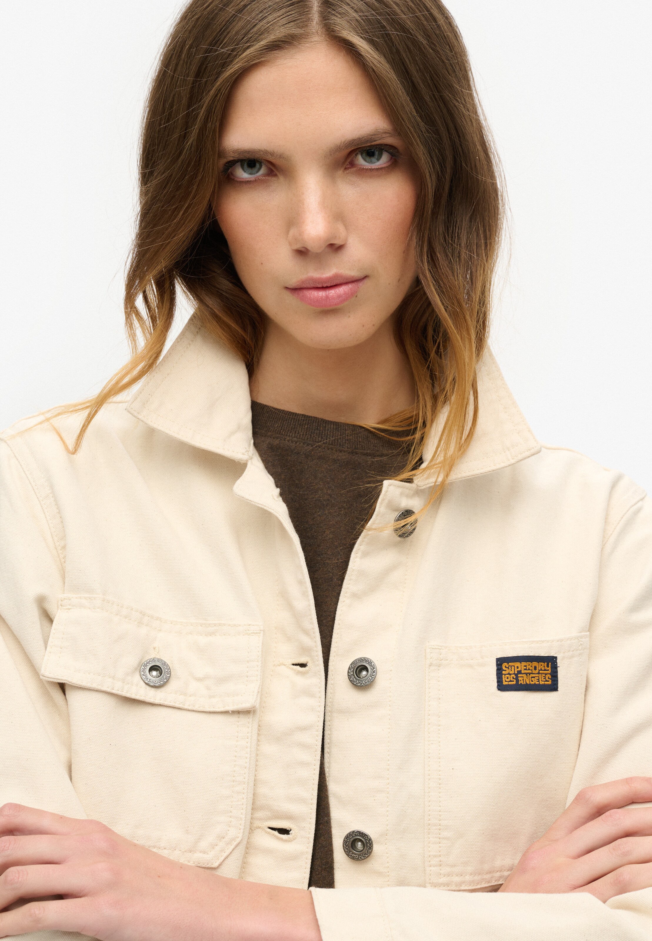 Veste mi-saison 'Vintage Chore' Superdry en beige : devant
