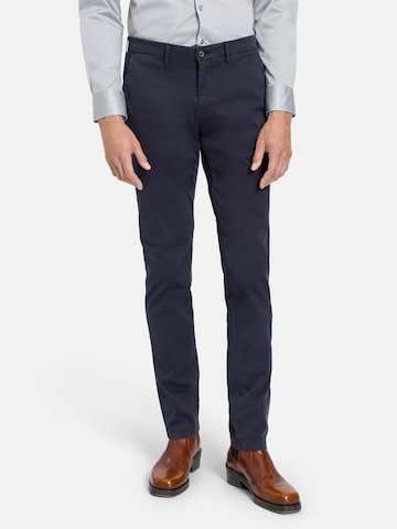Baldessarini Slimfit He-Hose Chino Pima Cotton Stretch 'Jorck' in Blau: Vorderseite