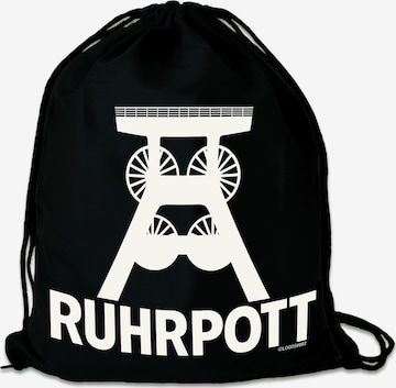 LOGOSHIRT Gym Bag 'Ruhrpott' in Black: front