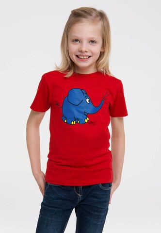LOGOSHIRT Shirt 'Die Sendung mit der Maus - Elefant Törö' in Rood: voorkant