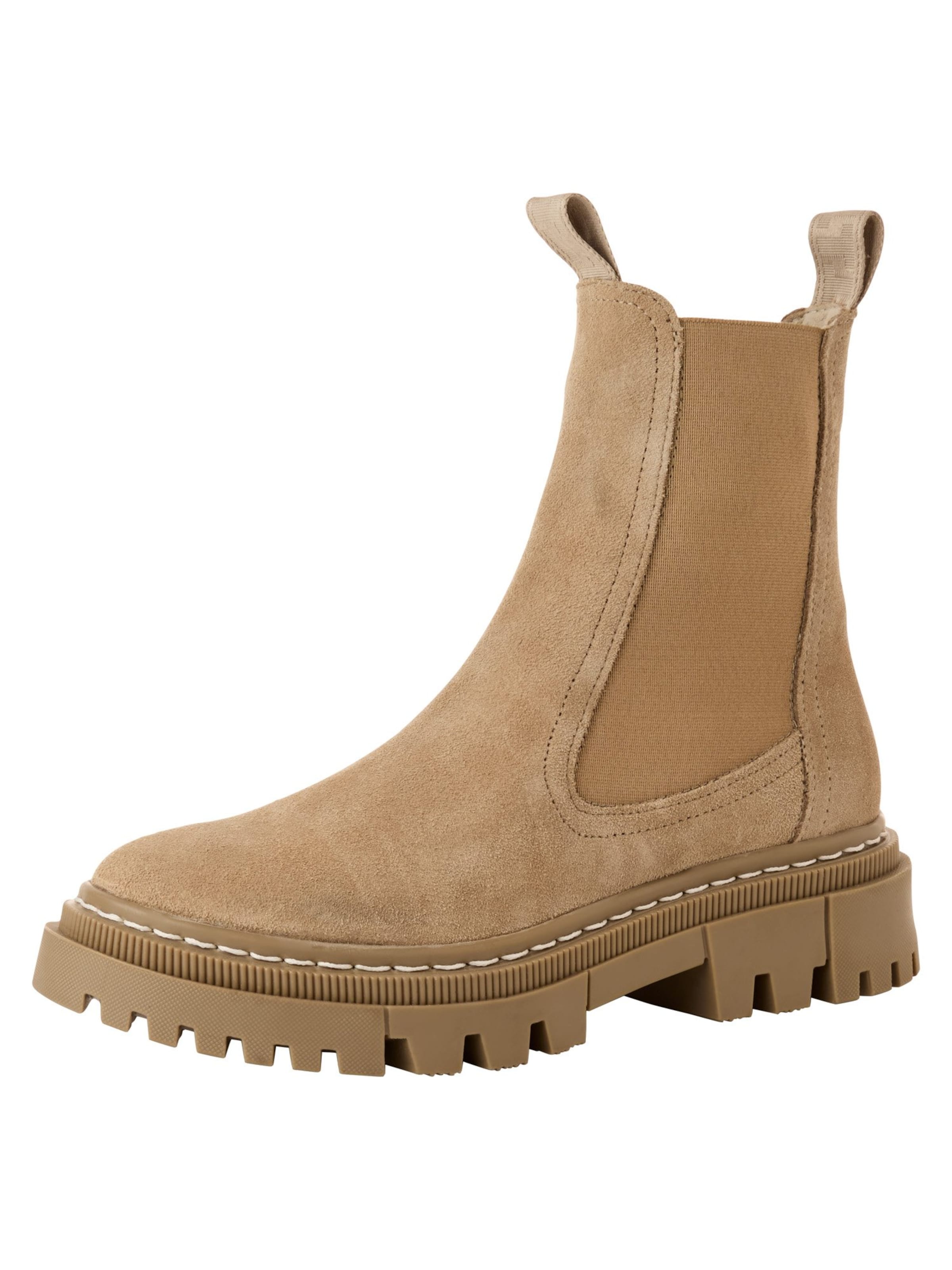 Tamaris Chelsea boots in Beige: front