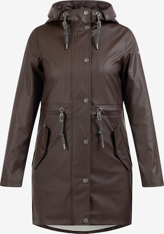 Manteau fonctionnel Usha en marron : devant