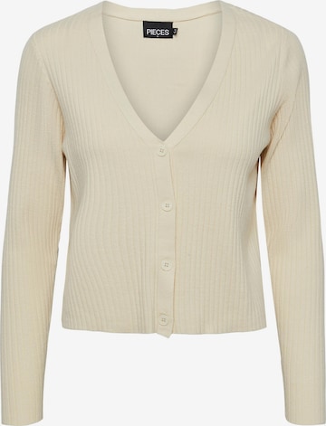 PIECES Knit Cardigan 'Crista' in Beige: front