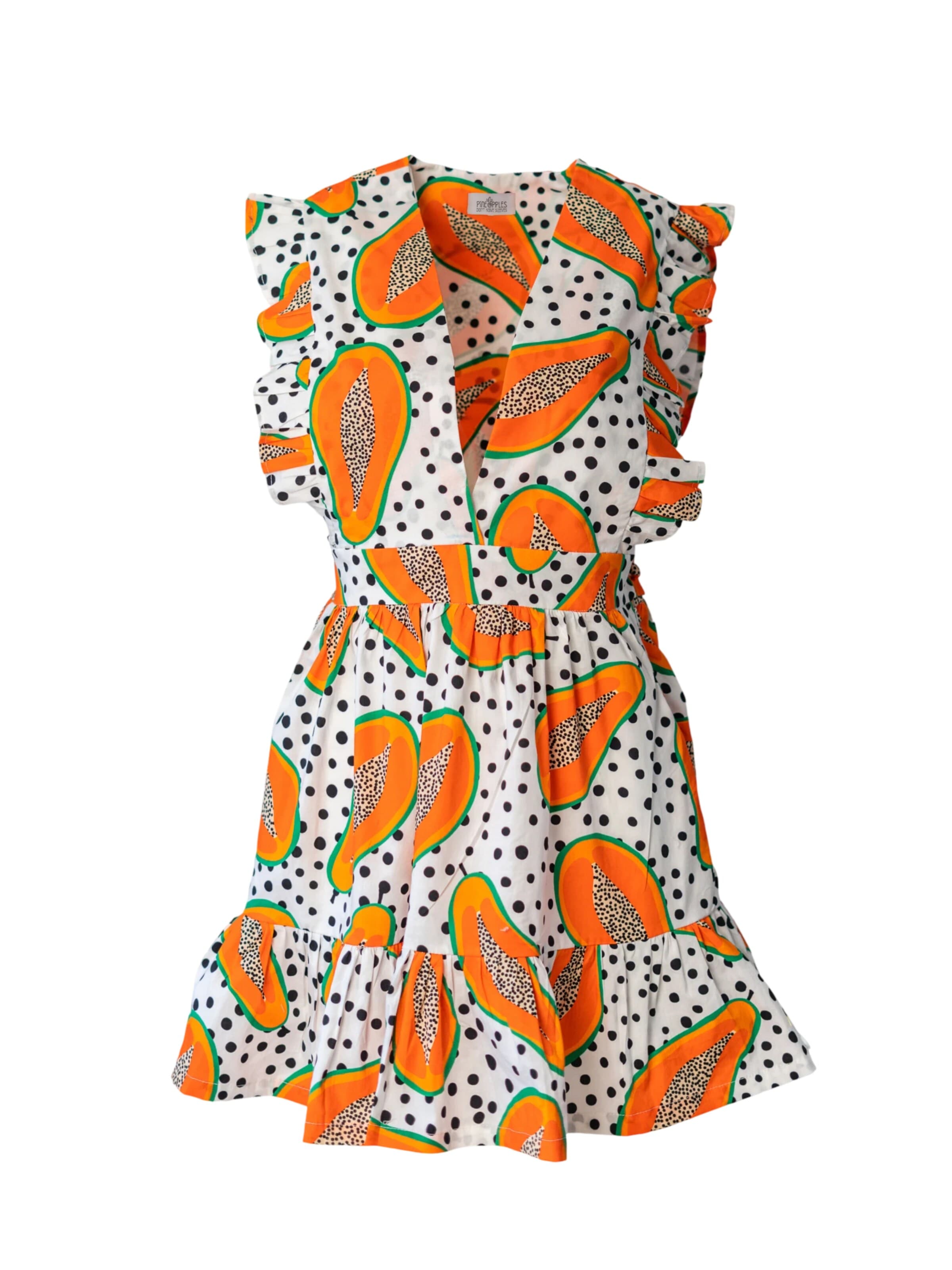 Pineapples Don't Have Sleeves Dress 'Pepa Papaya' in White: front