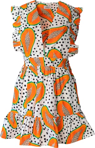 Pineapples Don't Have Sleeves Mekko 'Pepa Papaya' värissä valkoinen: etupuoli