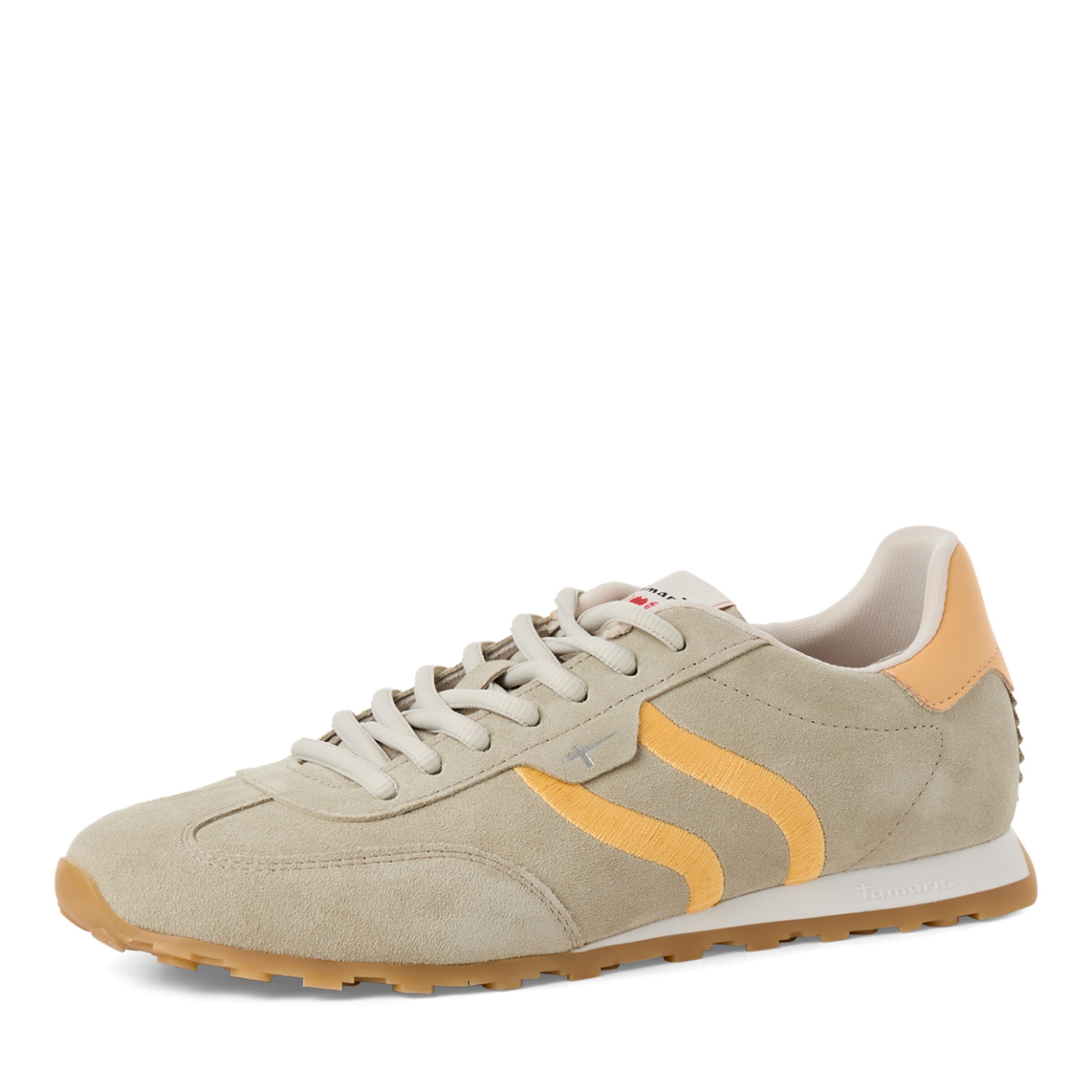 Baskets basses Tamaris en beige : devant