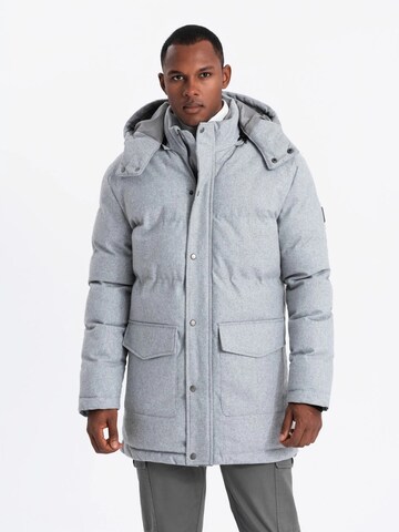 Ombre Winter jacket 'OM-JALJ-0201' in Grey: front