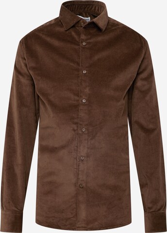 Coupe regular Chemise 'Kongsberg' Bruun & Stengade en marron : devant