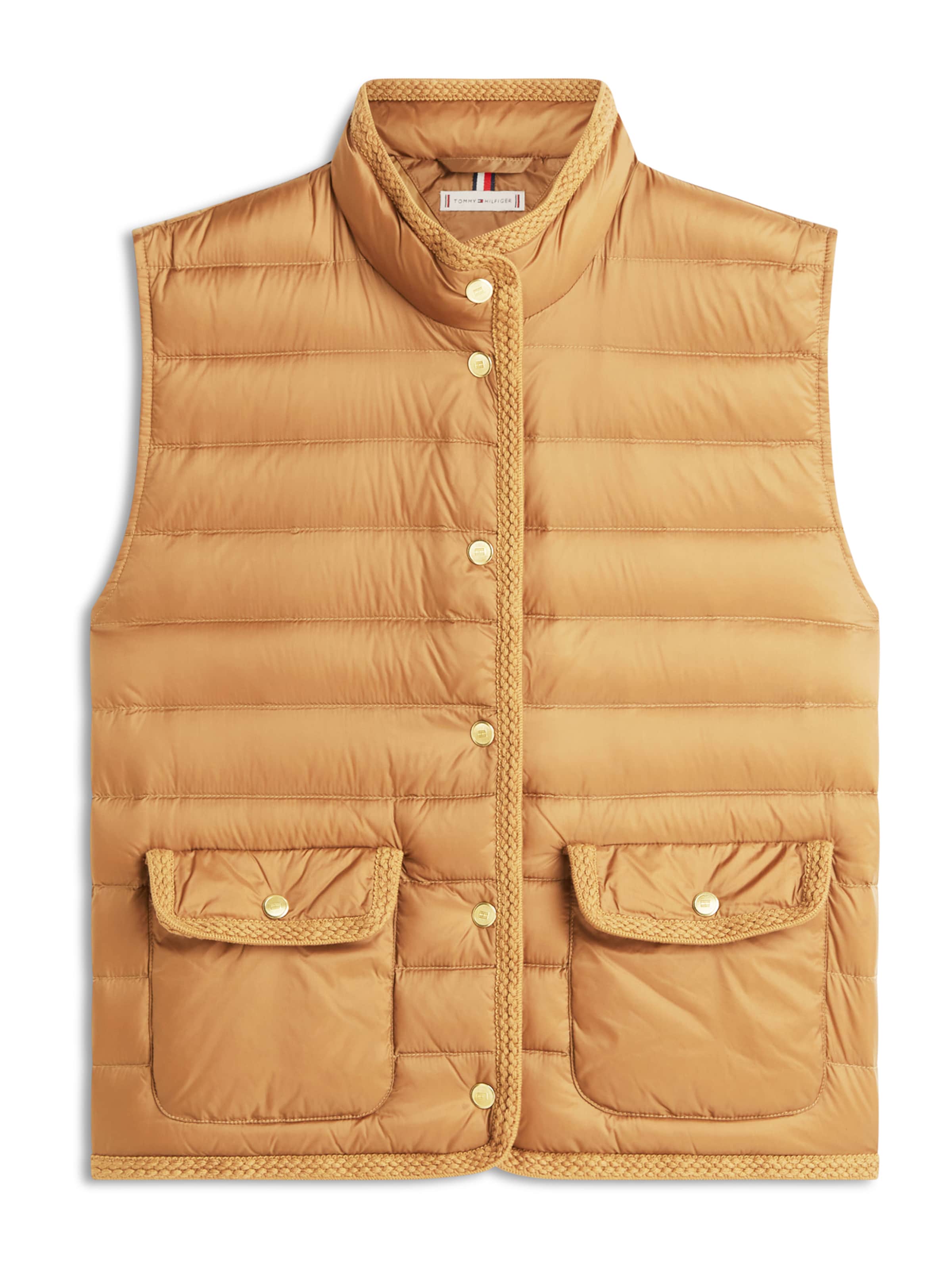 TOMMY HILFIGER Brezrokavnik | rjava barva: sprednja stran