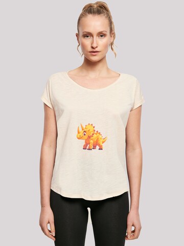 F4NT4STIC Shirt 'Süßer Triceratops Dinosaurier' in Beige: front