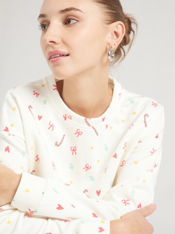 PIECES - Sudadera 'PCXMAS CHILLI' en blanco