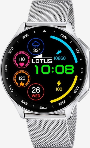 Montre digitale Lotus en argent : devant
