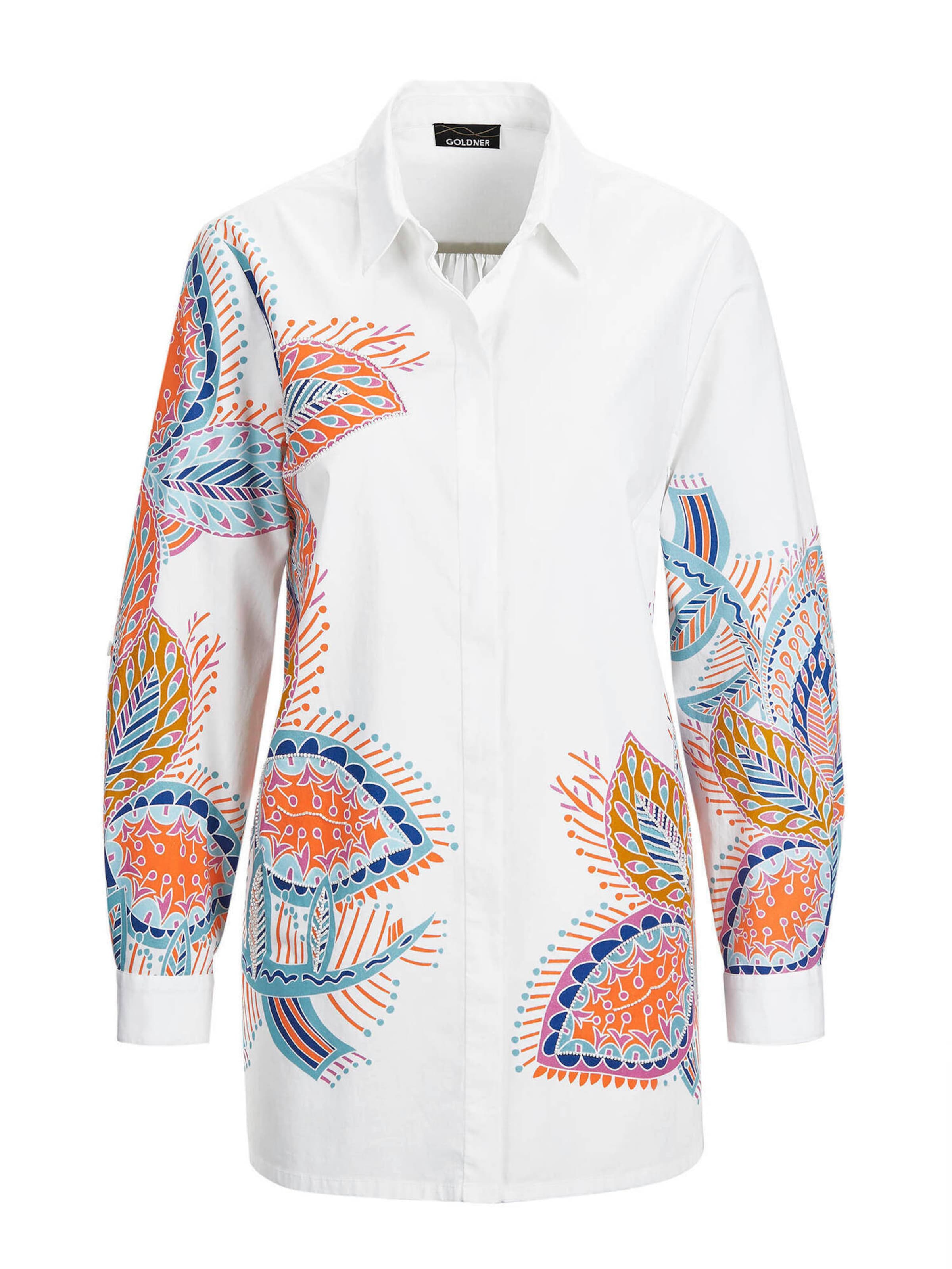 Goldner Bluse in Weiß: Vorderseite