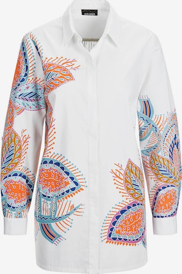 Goldner Blouse in S in Light blue / Dark blue / Orange / White, Item view