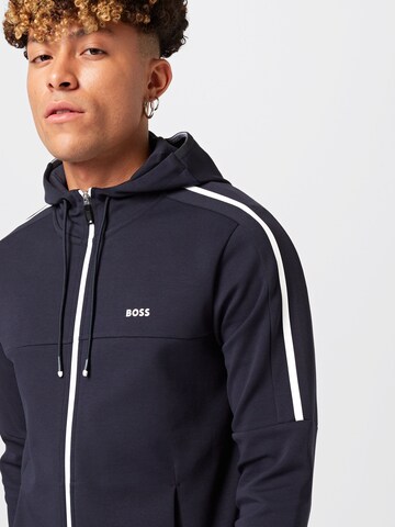 BOSS - Sudadera con cremallera 'Saggy' en azul