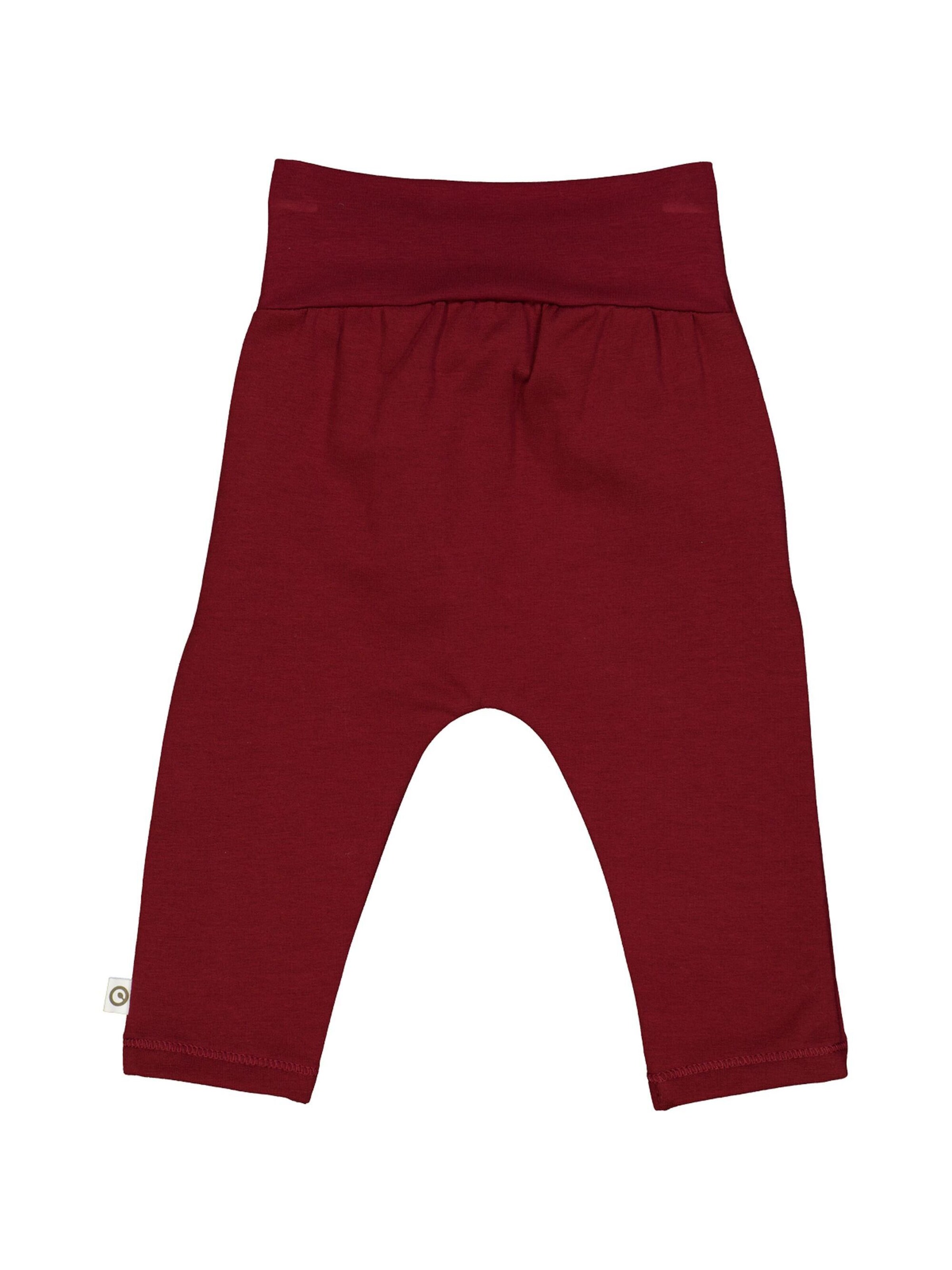 Müsli by GREEN COTTON Slimfit Broek 'Cozy Me' in Rood