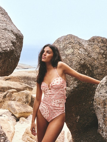 Bandeau Maillot de bain modelant Next en beige : devant