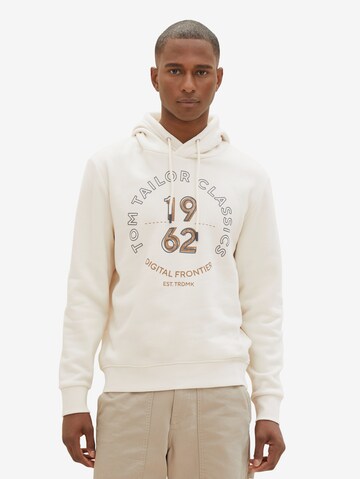 TOM TAILOR Sweatshirt in White: front