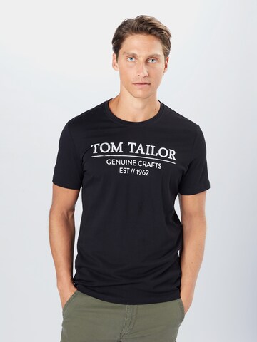 TOM TAILOR Regular fit Póló - fekete: elől