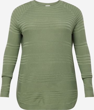 ONLY Carmakoma Pullover 'NEW AIR' in Grün: predná strana