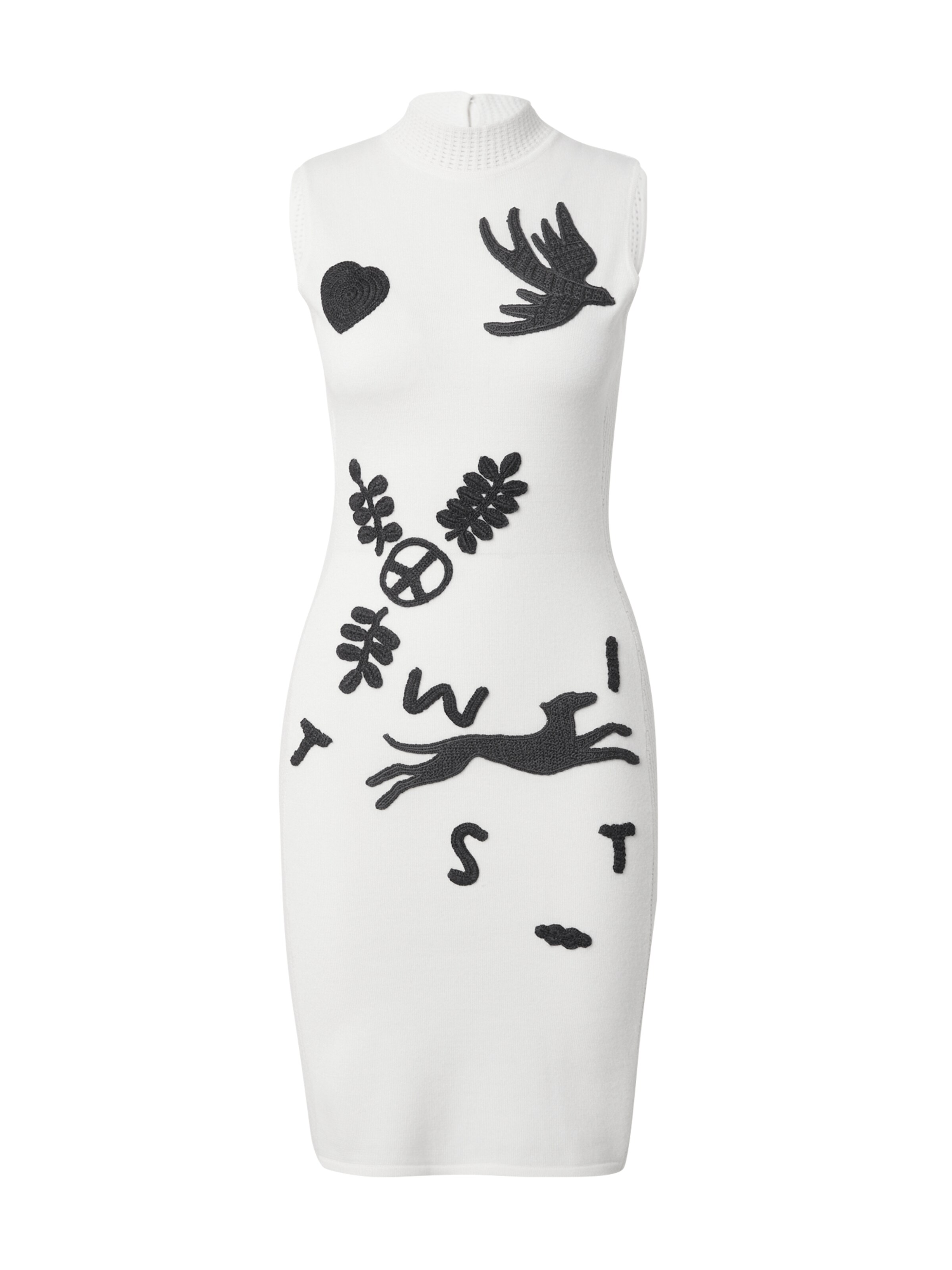 Rochie tricotat Moschino Jeans pe negru / alb, Vizualizare produs