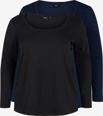 Zizzi Shirt in Blauw: voorkant