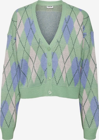 Noisy May Curve Knit Cardigan 'KIRSTY' in Green: front