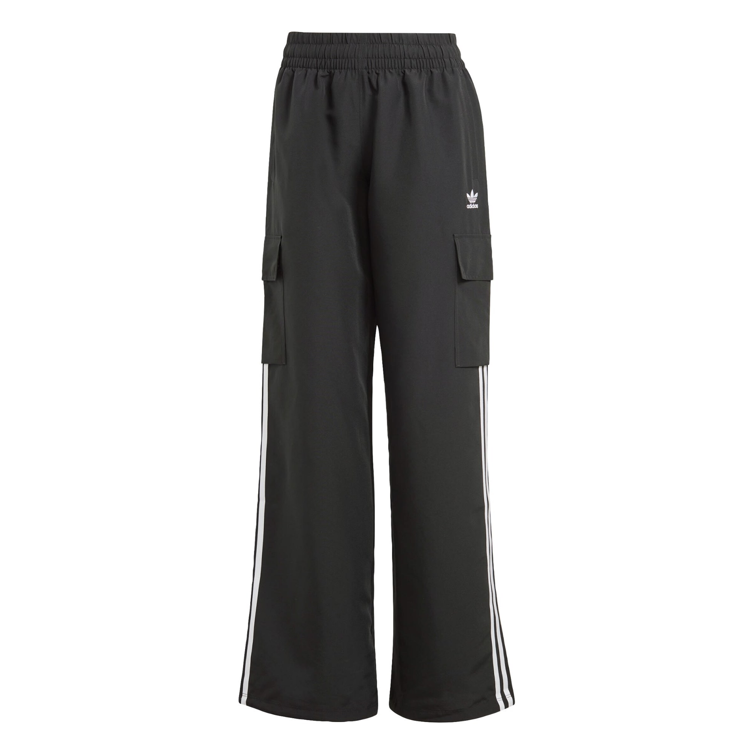 adidas W SAT CARGO PANTS(FAM) BLACK/WHITE 国内発送 ADIDAS ORIGINALS Wide leg Cargo Pants 'Adicolor' in Black