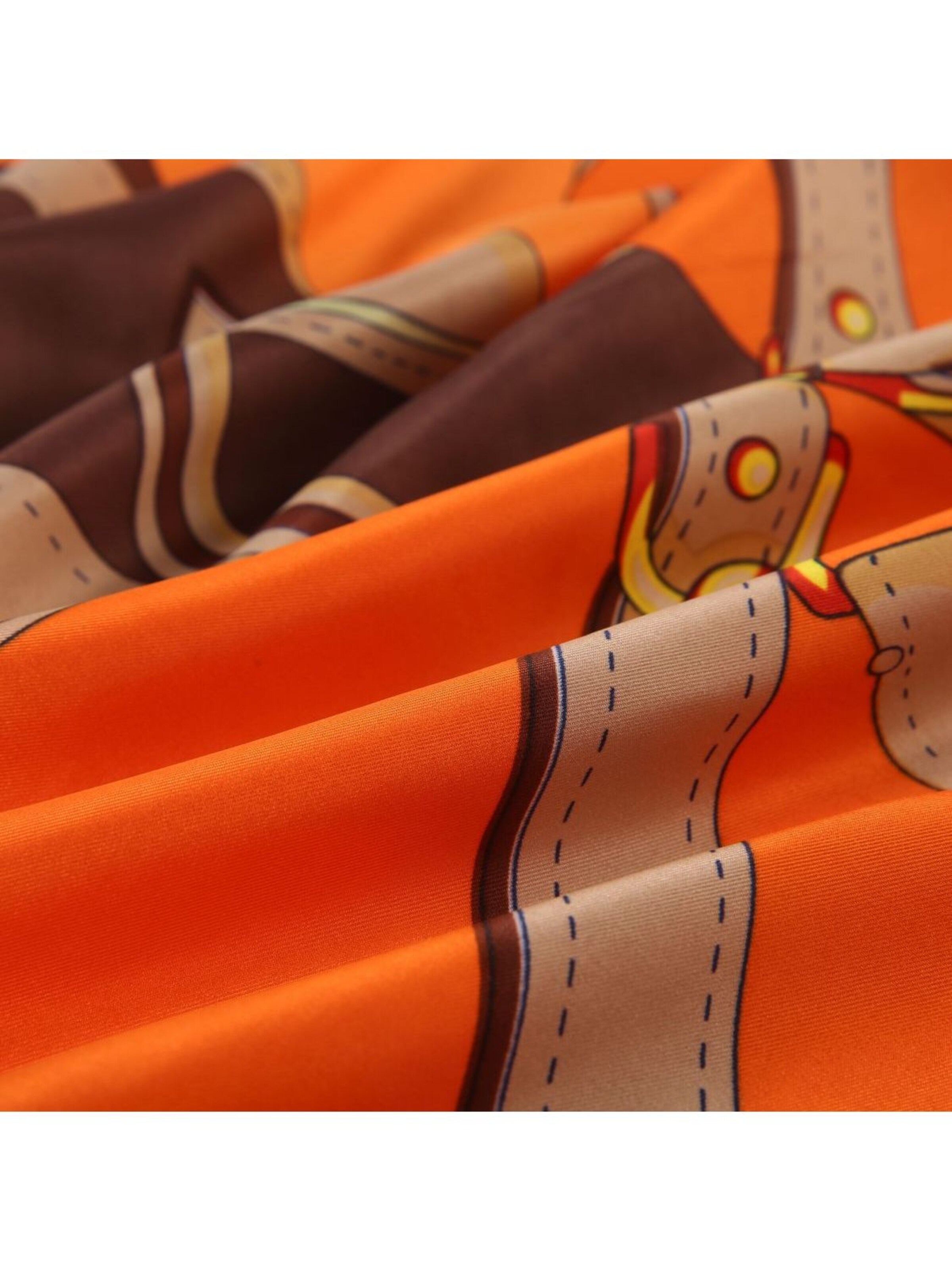 alberto cabale Scarf 'Grand carré de Soie Selling Zoé' in Orange