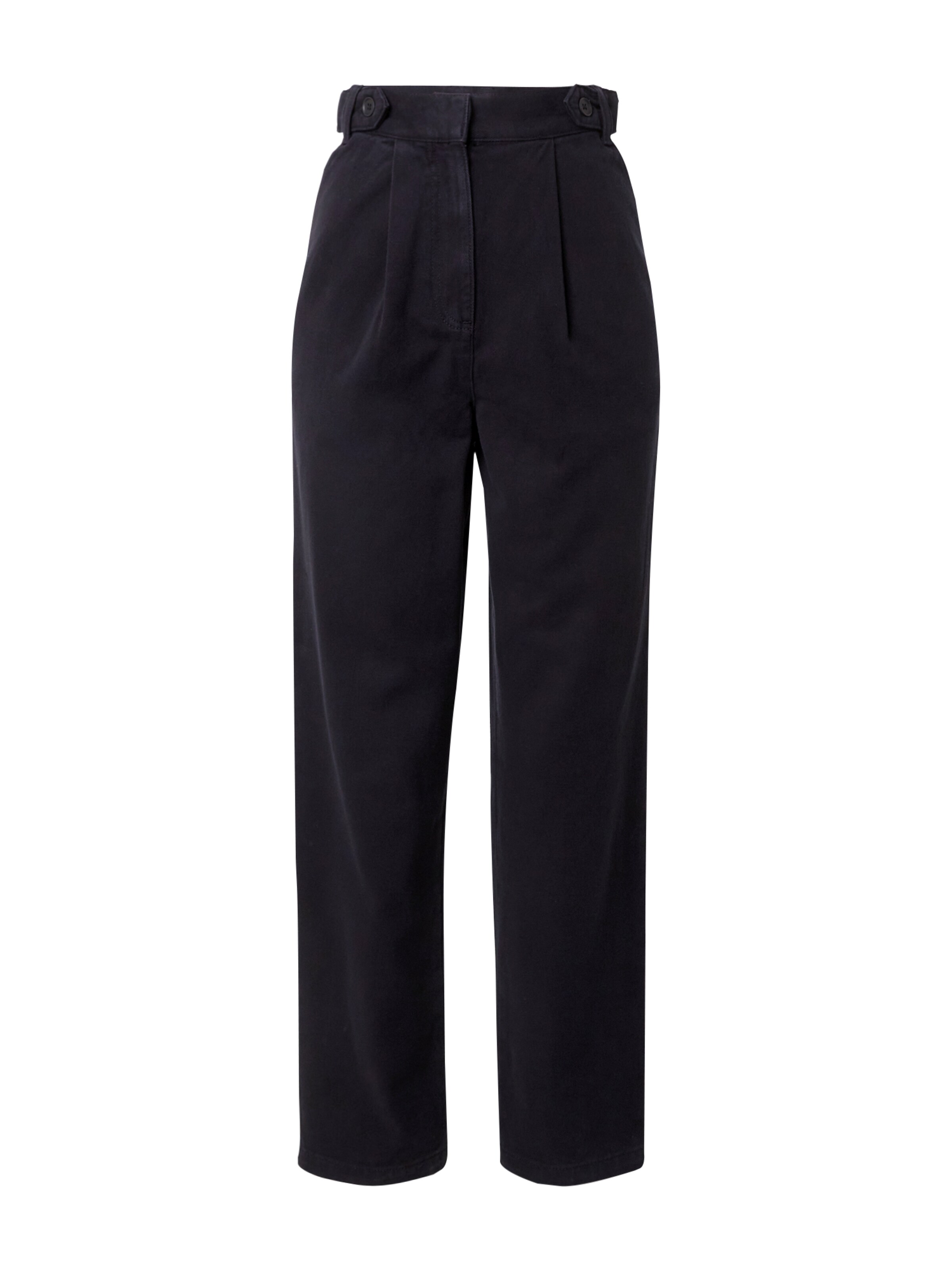 TOPSHOP Обычный Брюки со складками в Черный: спереди