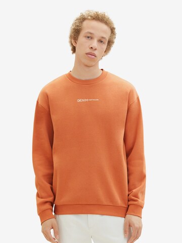 TOM TAILOR DENIM Sweatshirt in Orange