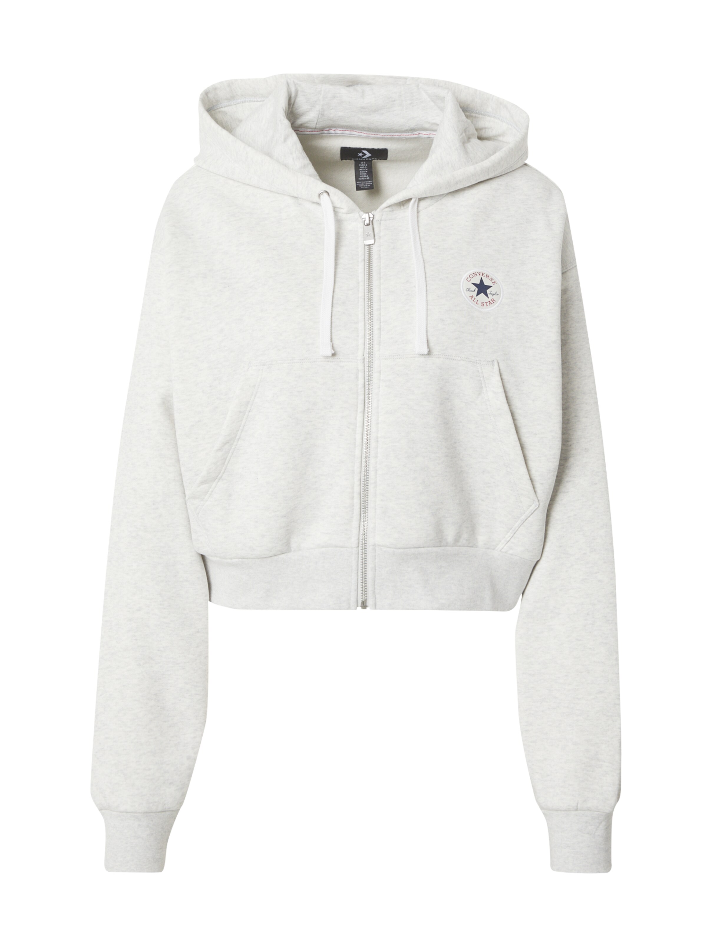 CONVERSE Ζακέτα φούτερ 'Blooming' σε γκρι: μπροστά