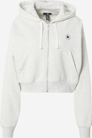 CONVERSE Zip-Up Hoodie 'Blooming' in Grey: front