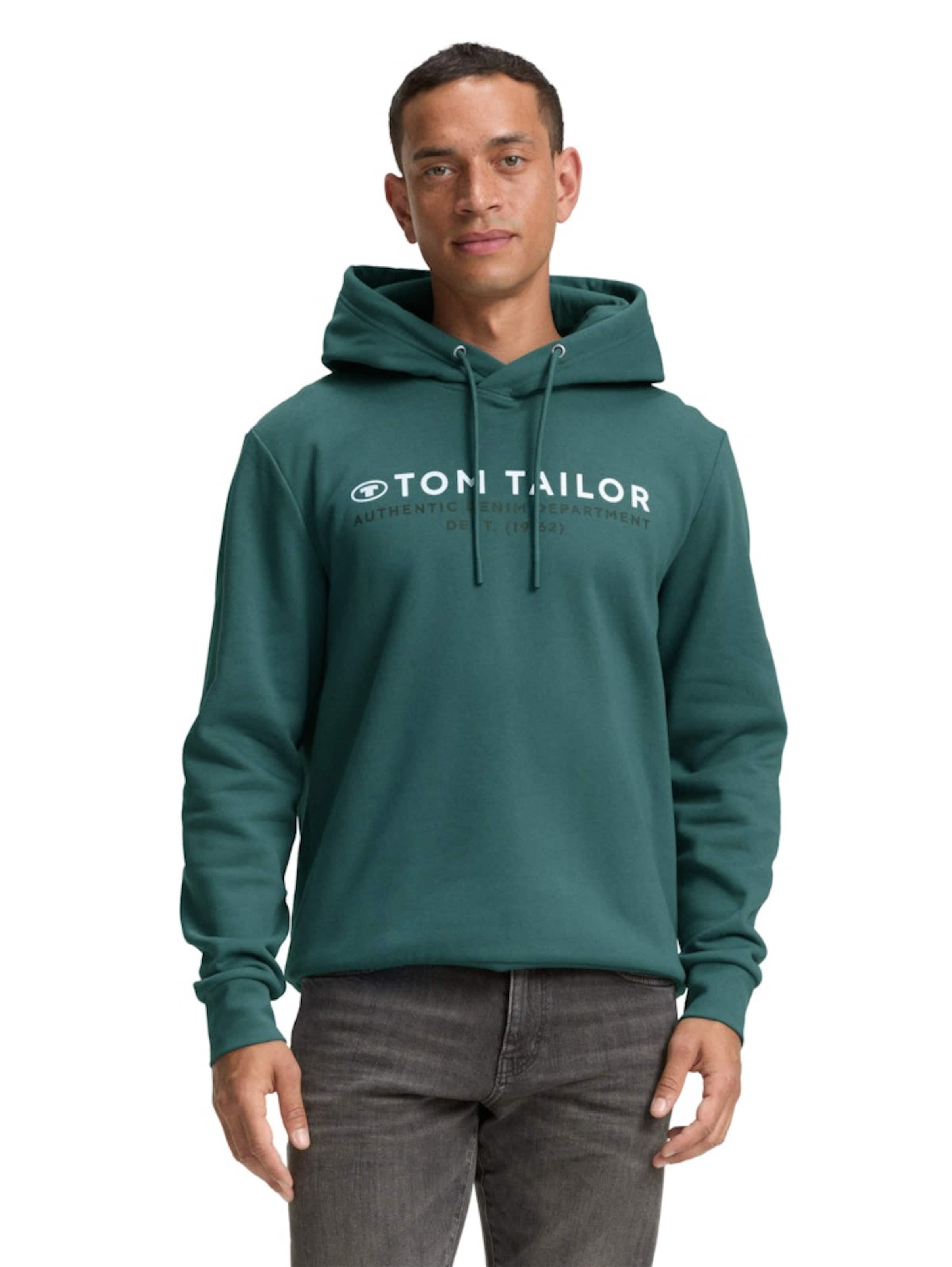 TOM TAILOR Sweatshirt in Groen: voorkant