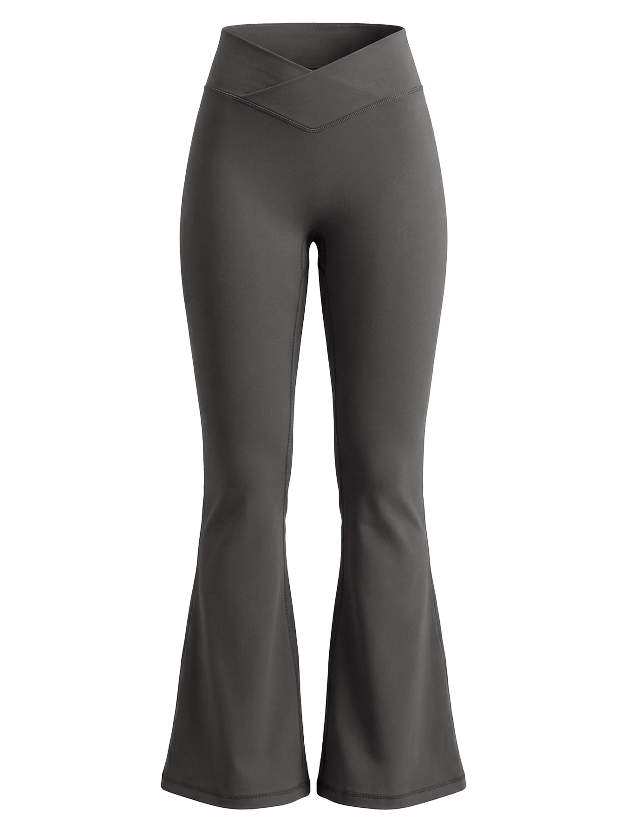 ZAAYO Flared Workout Pants 'Women's High Waisted Flare Yoga Leggings' in Grey: front