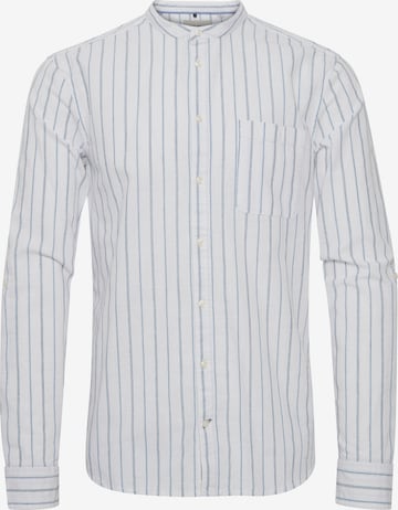 BLEND Regular Fit Hemd Blend Herrenhemd mit kleinem Stehkragen in Weiß: predná strana