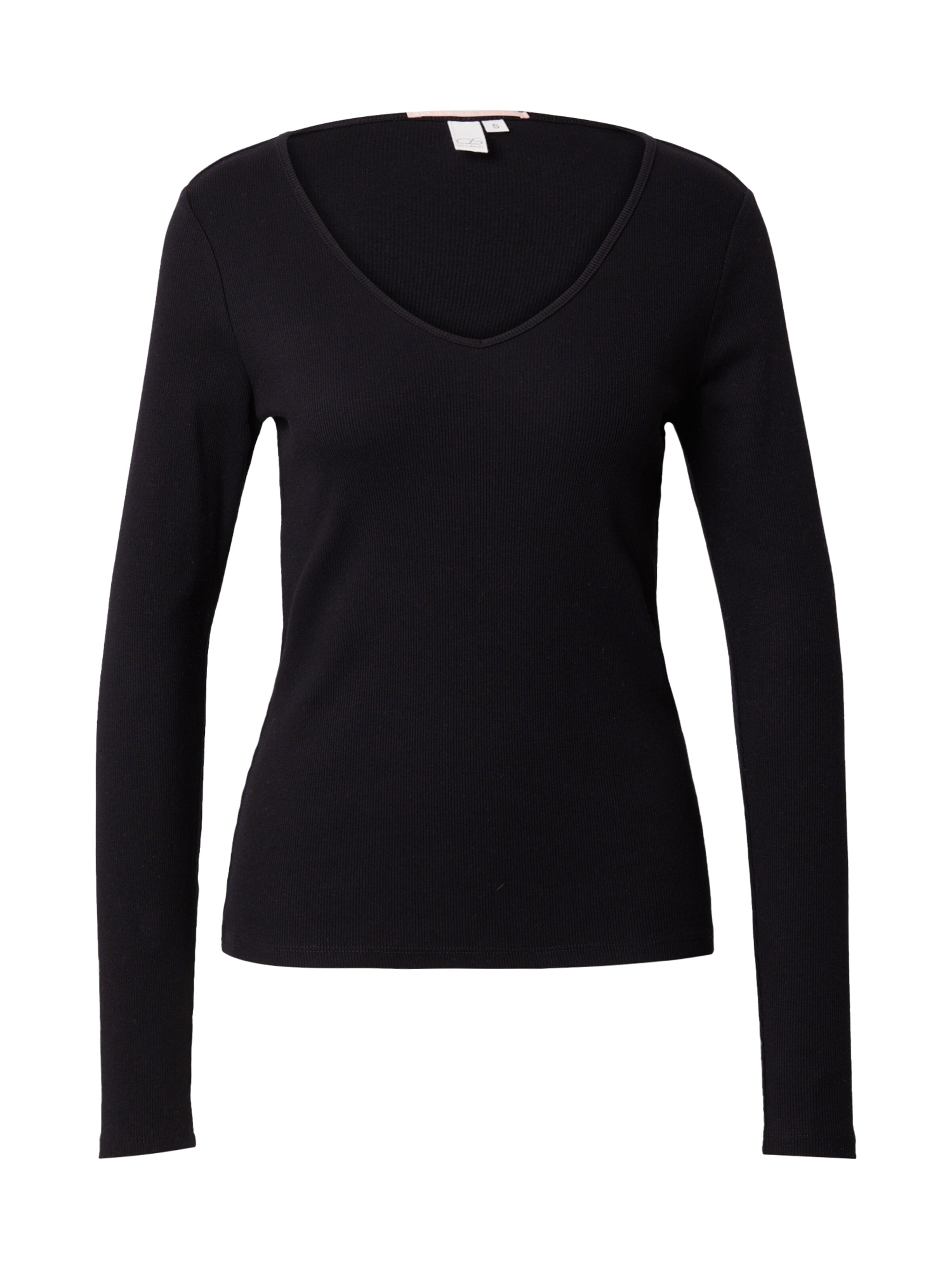 T-shirt QS en noir : devant